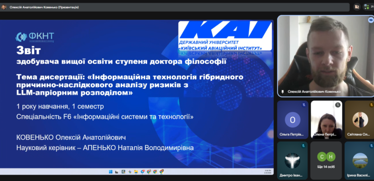 Піврічна атестація аспірантів ОНП Інформаційні системи та технології
