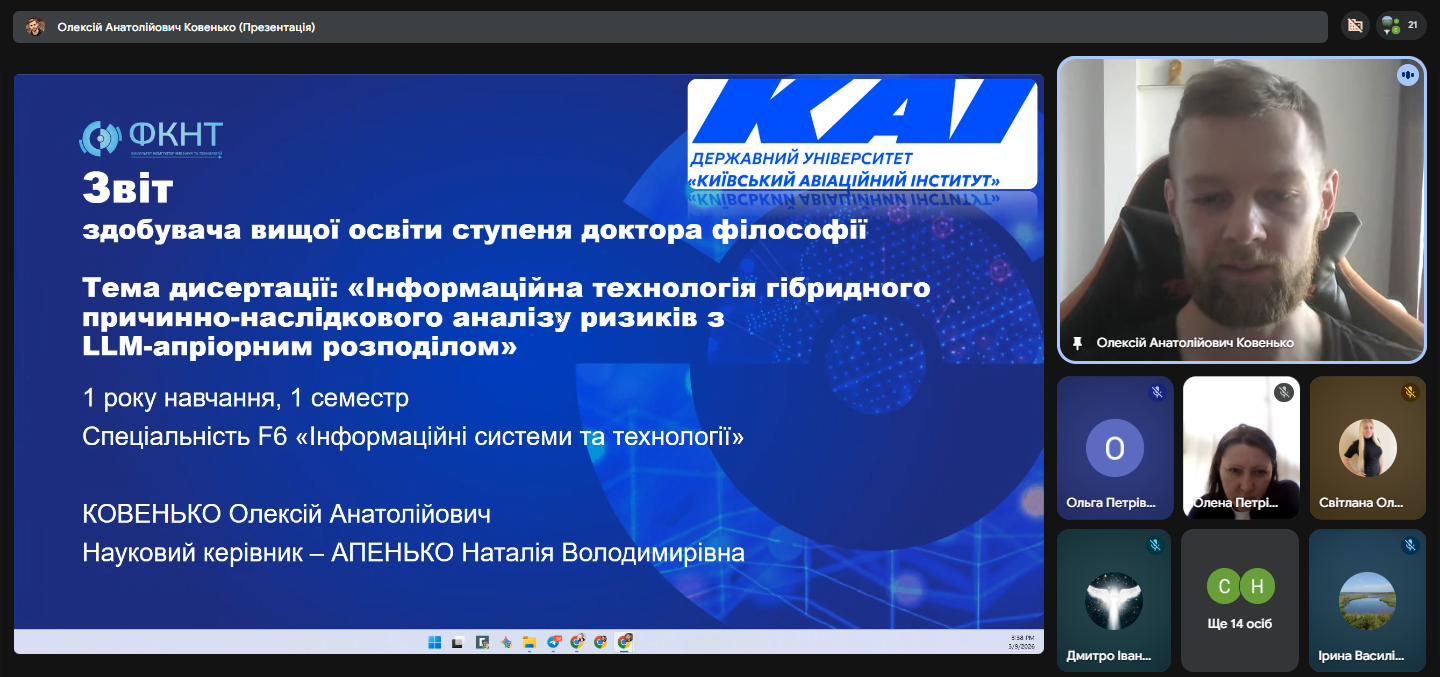 Піврічна атестація аспірантів ОНП Інформаційні системи та технології
